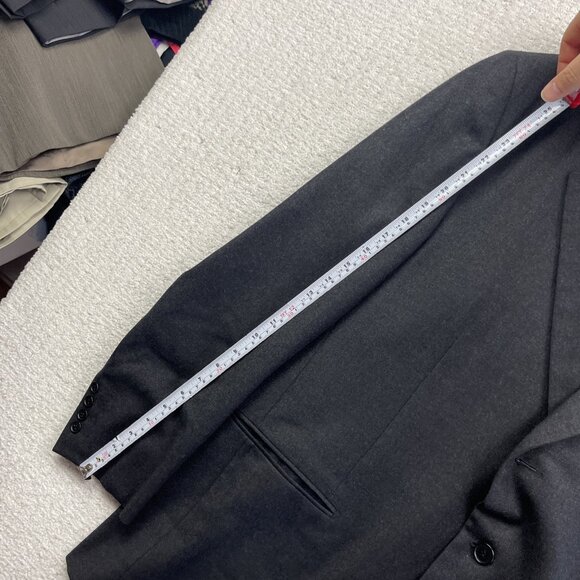 PAL ZILERI Blazer Mens 54R Dark Grey 100% Wool Super 100s Suit Jacket Italy Made - Picture 7 of 15